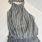 Gray White Stripe High Neck Romper Sz Small Photo 2