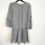 Max Studio B&W Gingham Check Peasant Babydoll Mini Dress Photo 6