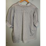 Torrid  Rhinestone Button Up Stripe Top Blue Puff Sleeve Size 2X Photo 6