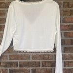 SheIn Very sheer off white long sleeved cropped top by  curve Photo 1