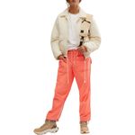 Free People FP Movement Fly By Night Cropped Wide Leg Pant Neon Coral Sz Large Photo 1