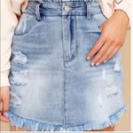 Hayden Los Angeles Distressed Denim Skirt Medium Photo 0