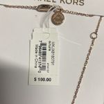 Michael Kors NWT  Rose Gold Tone Steel Disc Pendant 18in Necklace Photo 4