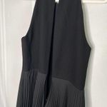 Halston Heritage Round Neck Sleeveless Pleated High Low Midi Dress Black Size 4 Photo 9