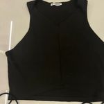 Reformation  Yvie knit Wrap Crop Top in Black Photo 2