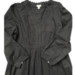 J.Crew  Eyelet-Trim Black Midi Dress Cotton‎ Poplin Size Medium Photo 8