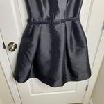 Theia Black Cocktail Dress Mesh Illusion Neckline Pleated A Photo 2