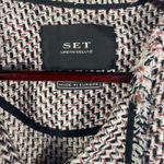 SET Urban Deluxe Tweed Blazer Jacket Size 8 Pink Black Cream Bouclé Moto Europe Photo 1