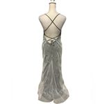 Elegant Slate/Light Grey Backless Dress Detailed w/Sequins BRAND NEW NEVER WORN Silver Size M Photo 1
