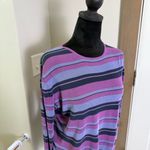 Talbots Vintage Y2K  Long Sleeve Purple Blue Crewneck Sweater Shirt Knit Stripes Photo 1