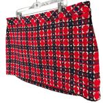 Endless Rose  Anthropologie Mini Skirt 2XL Red Tweed Plaid Academia Preppy NEW Photo 2