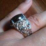 Matrix Silver Shungite 14K Yellow Gold and Platinum Over Copper Ring (Size 7) Photo 9