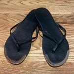 Seychelles Black with Gold Toe Detail Sandals Photo 0
