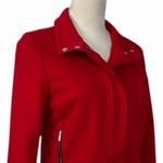 Cache  Jacket Cropped High Stand Collar Moto Zip Snap Closure Red Women’s Size 4 Photo 7