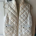 st. john's bay White puffer vest with gold accents Photo 2