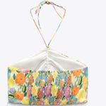 ZARA NWT FLORAL HALTER NECKLINE CROP TOP BLOGGERS FAV XS Photo 5