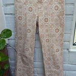 Escada Sport Kate Geometric Floral Pants in Cream and Brown Tan Size 26 Photo 0