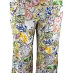 Maeve NEW Anthropologie  Boho the Brooklyn Ceramic Tile Wide Trousers Pants Sz L Photo 0