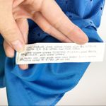 ZARA Floral Openwork Textured Blue Off Shoulder Mini Sun Dress Balloon Sleeve Photo 12