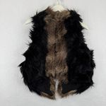 Free People Black Brown Faux Fur Trimmed Vest Women's Size 6 NWOT Photo 8