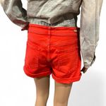 Pilcro and the Letterpress NWOT! Pilcro Anthropologie Hyphen Midrise Red Denim Jean Shorts Size 27 Roll-up Photo 4