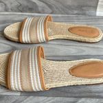 J.Crew  Beige and White Striped Slide Sandals Photo 4