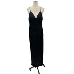 Tiger Mist  Taos Maxi Slip Dress Satin Corset Lace Neck Black Size Large Photo 2
