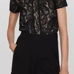Maje  Ilo Ruffled-Trim Lace-Panelled Crepe Playsuit Size 36 EU Photo 0