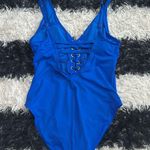 Tahari  Royal Blue Women’s One-Piece Lace Front Swimsuit, Large Photo 3
