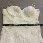 Lulus NWOT Sultry Romantic White Lace Textured Bustier Bodycon Midi Dress Photo 7