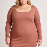 Ultra Flirt  Dress Women's Size 3X Brown Long Sleeve Photo 0