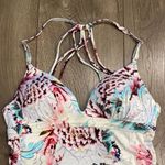 Athleta  Aqualuxe Lotus Floral Print Strappy Back‎ Tankini Swim Top Size XXS/XS Photo 2