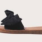 Black open peep toe sandals with bow detail Size 7 Photo 2