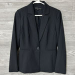 Antonio Melani Blazer Womens 2 Navy Pinstripe One Button‎ Closure Lined Career Blue Photo 0