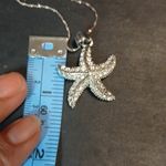 Silver crystal sea star necklace Photo 6