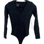 Everlane Black V Neck Bodysuit New Size XS Photo 0