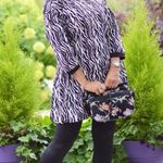ZARA ZEBRA ANIMAL PRINT LONG SLEEVE A-Line DRESS BLACK/WHITE COLOR SIZE XS NEW. Photo 3