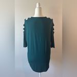 EXPRESS One Eleven Dark Teal Green Cut-Out Shoulder V Neck Top Size S Photo 1