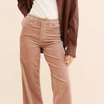 Good American Good Skate Stretch Corduroy Wide Leg Pants Beige 12/31 Photo 0