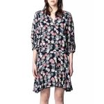 Zadig & Voltaire  Raspali Print Mini Dress Sz Small Floral Drop Waist Puff Sleeve Photo 1