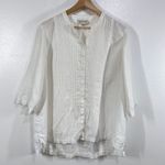 Jones New York Sport Women's Linen Shirt XL White Button Down 3/4 Sleeve Blouse Photo 1