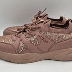 Guess Women Sneakers Size 11 Blush Pink Rhinestone Chunky Platform Fashion Shoes Photo 0