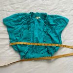Y2K Teal ruffled bolero top Blue Photo 5