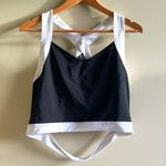 GapFit Crop‎ Tank with Crossback Straps Cutout Back Black White Womens Size XL Photo 1