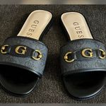 Guess Women's Hammi Logo Black Color Flat Sandals -Size 7M Photo 2