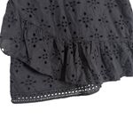 EXPRESS Short Skirt Womens 8 Black Eyelet Embroidered Tiered Cottage BOHO Photo 3