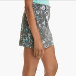 ATM Melillo Abstract Print Ripstop Cotton Skirt Grey Purple Turquoise Camo Sz 6 Blue Photo 4
