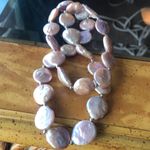 Natural Keshi Coin Pearl Sterling Silver Necklace Photo 6