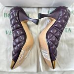 Bottega Veneta Plum Quilted Pattern Leather Pumps Heels Size 36 Shoes $1200 Photo 3