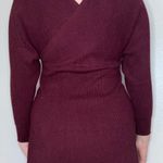 Bodycon Burgundy Long Sleeve Sweater Dress Size Medium Red Photo 4